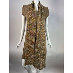 Handwoven Multicolored Knit Scarf With Textured Pattern